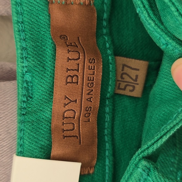 Judy Blue Kelly Green High-Rise Wide Leg Crop Jeans, Size 5/27, NWT - Picture 7 of 9